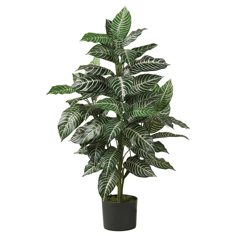 Nearly Natural 3' Zebra Silk Plant Green | Walmart (US)