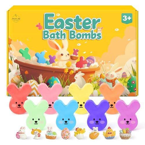 Easter Egg Bath Bombs for Kids with Surprise Inside, 8 Pack Teen Easter Basket Stuffers, Girls & Boys-Easter Bunny, Chicken & Egg Shapes - Handmade Gentle, Safe Fizz Balls-Great Easter Party Favors | Amazon (US)