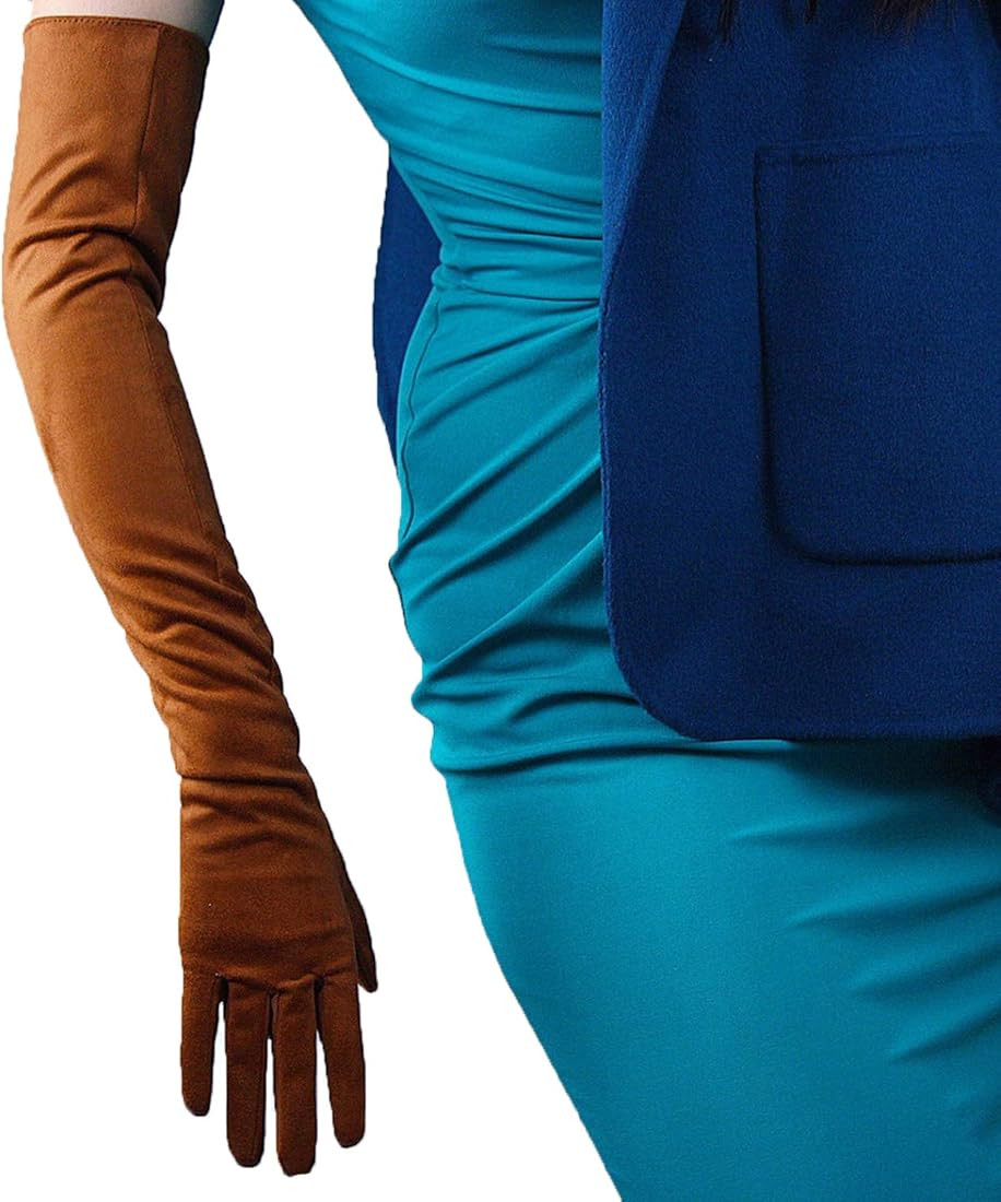 DooWay Long Opera Gloves 24-inch Suede Faux Leather Stretchy Elbow Length Warm for Wedding Evenin... | Amazon (US)