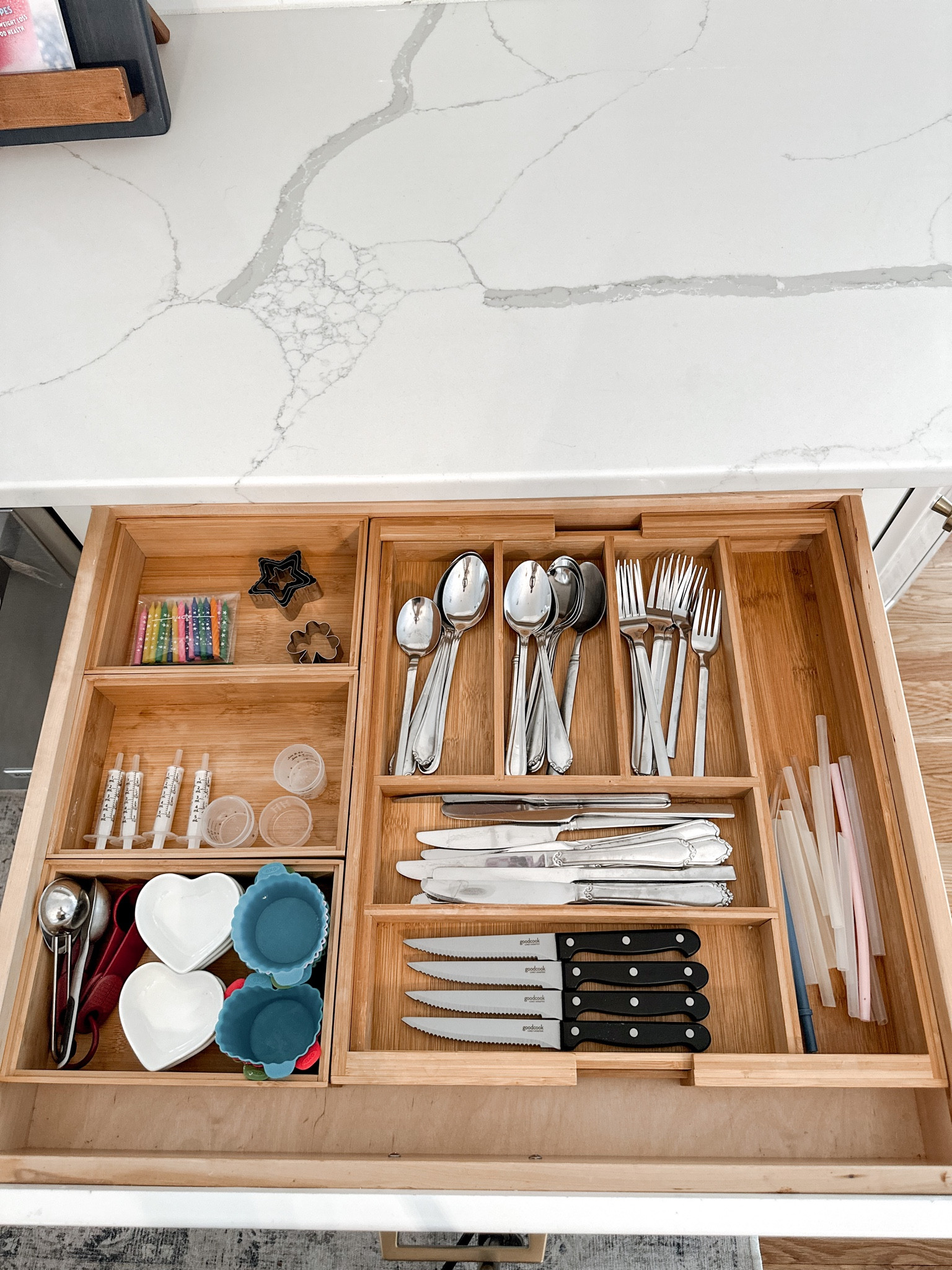 This has been a lifesaver. I couldn’t find anything to fit this drawer but this bamboo utensil holder is adjustable 🙌🏻

#LTKsalealert #LTKunder50 #LTKhome