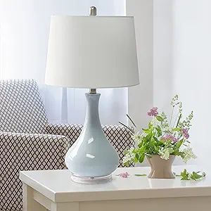 Elegant Designs LT3312-LTB Ceramic Genie Tear Drop Shaped Glossy Table Lamp, Light Blue | Amazon (US)