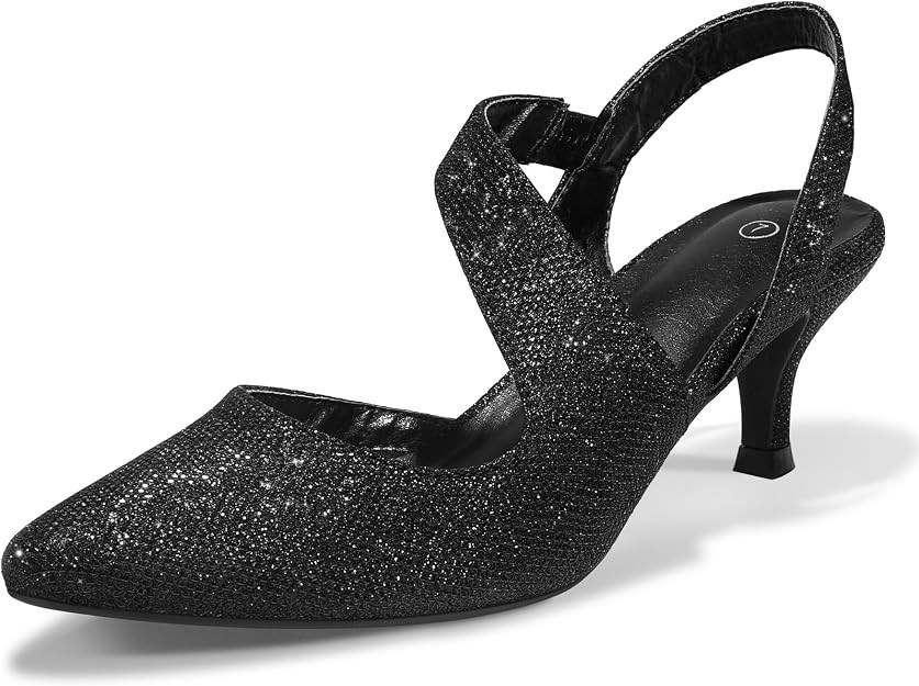 mysoft Women's Dress Shoes Low Heels 2 inch Kitten Pumps Slingback Wedding Party Medium/Wide Widt... | Amazon (US)