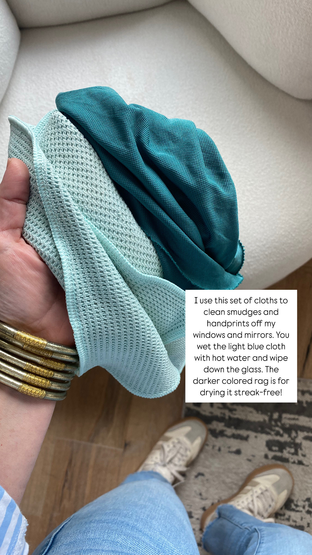 I use these cleaning cloths for my window. Simply wet the light blue with water to wash down the window and the darker blue for a streak-free finish. 


Living room / dining room / bedroom : bathroom / spring / spring home / spring cleaning / swivel chair / accent chair 



#LTKHome #LTKSaleAlert #LTKWatchNow