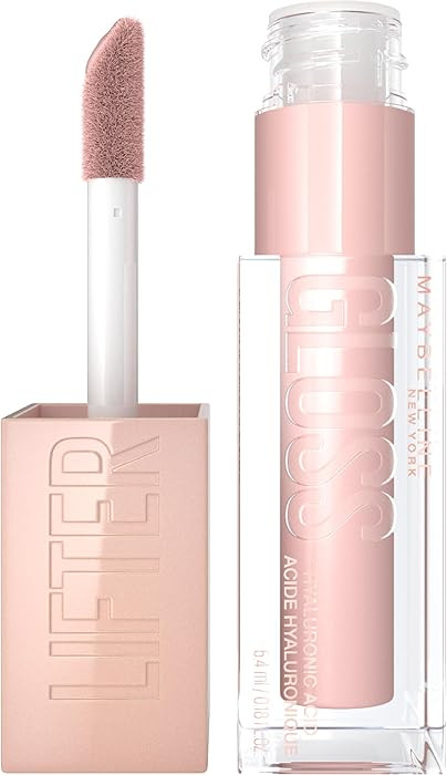 Maybelline Lifter Gloss, Hydrating Lip Gloss with Hyaluronic Acid, Ice, Pink Neutral, 0.18 Ounce | Amazon (US)