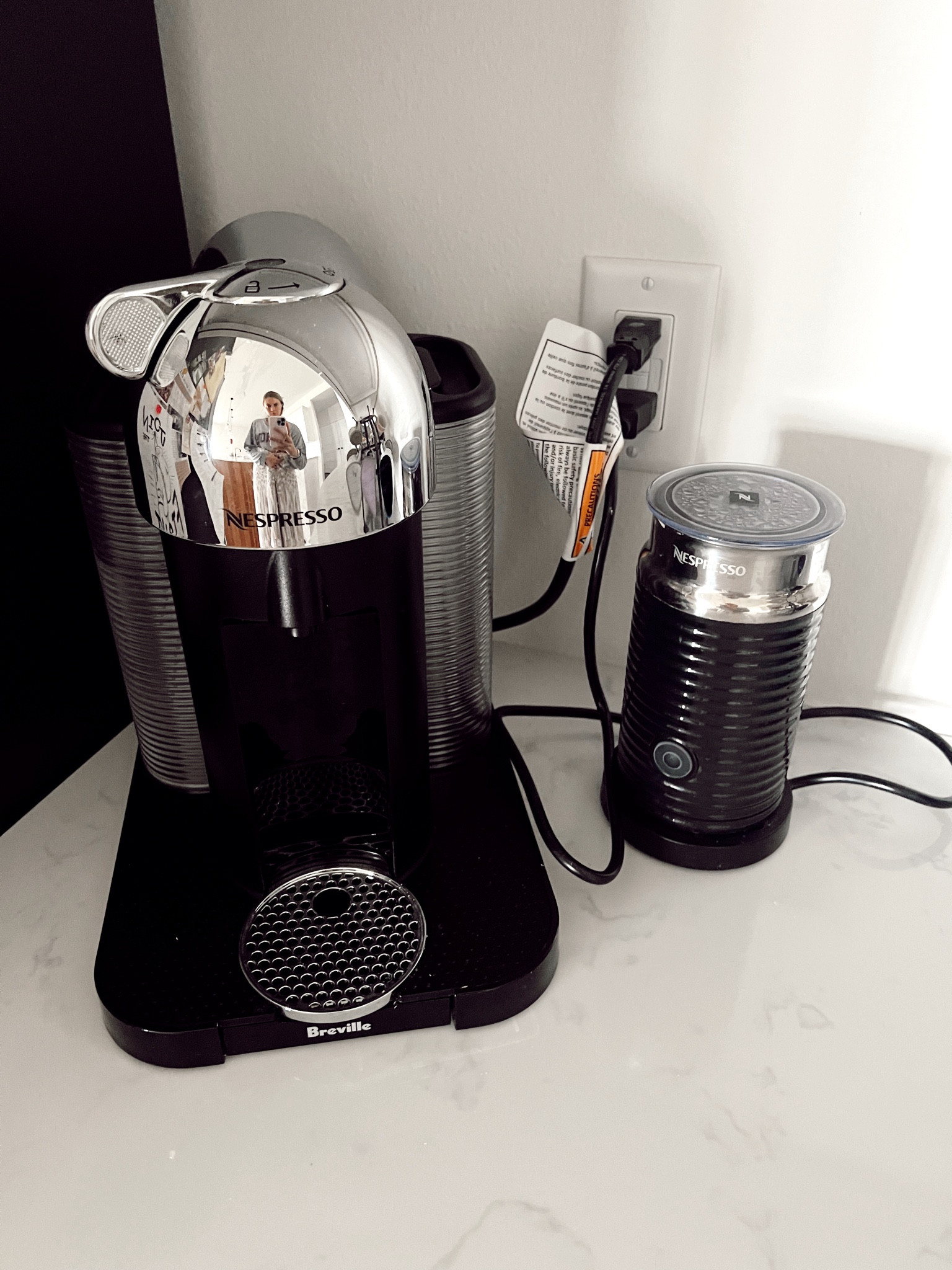 the nespresso is 1000% worth it and this frother elevates every cup of coffee you make!! linking the machine, the frother and pods below🫶🏼☕️