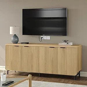 Furniouse Buffet Cabinet with Storage 66.2''W Modern Sideboard with 4 Fluted Doors & Shelves Wood... | Amazon (US)