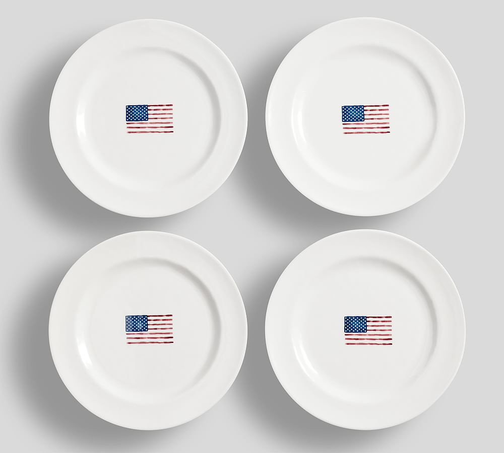 Cabana Americana Outdoor Melamine Salad Plates - Set of 4 | Pottery Barn (US)