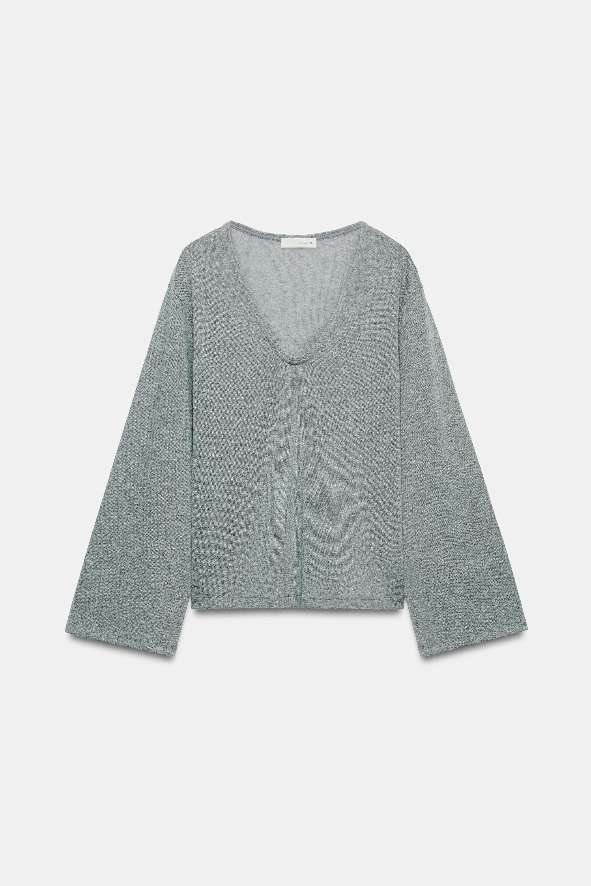 TEXTURED V-NECK T-SHIRT | Zara UK