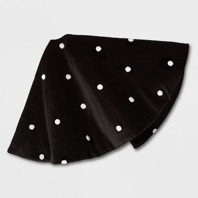 48in Tree Skirt Black with Ivory Polka Dots - Wondershop™ | Target