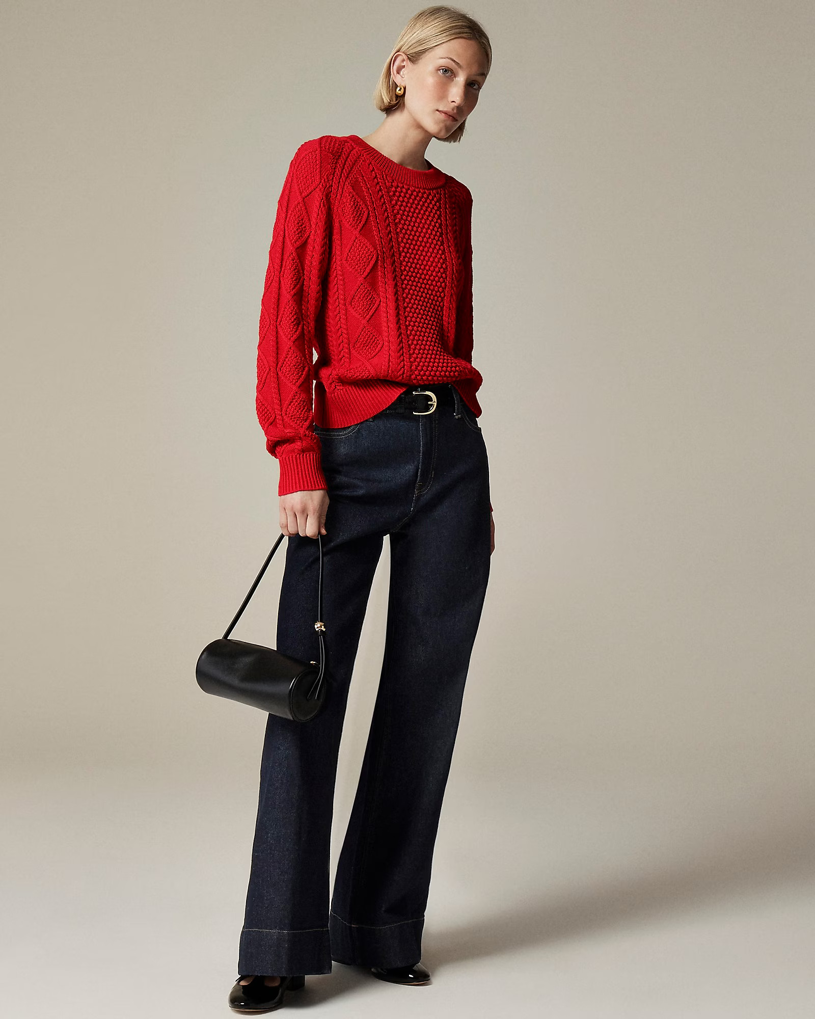 Cotton cable-knit crewneck sweater | J. Crew US