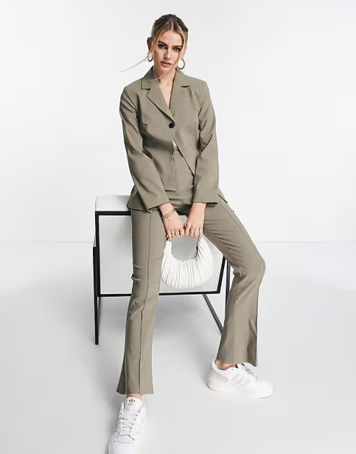 Topshop bengaline suit co-ord in dark olive | ASOS | ASOS (Global)