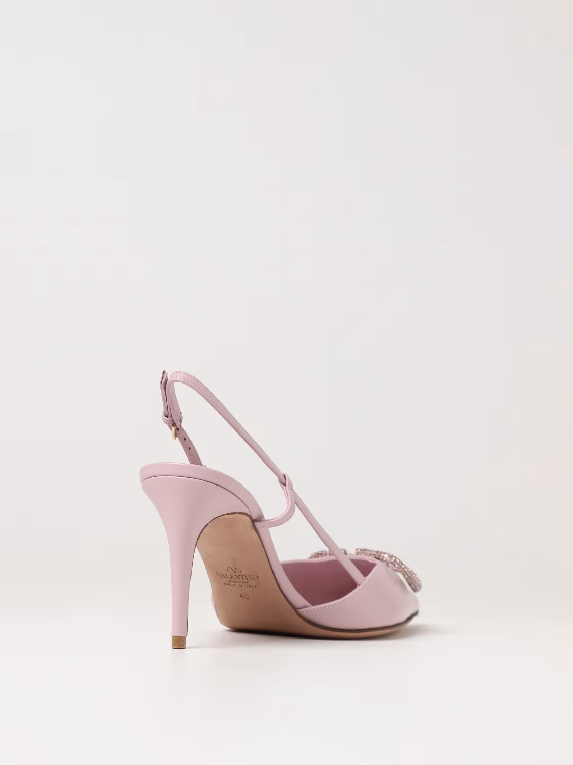 Slingback VLogo Signature Valentino Garavani in pelle con strass | Giglio.com - Global Italian fashion boutique