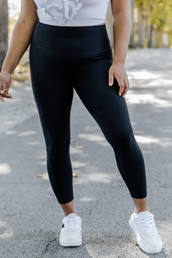 Take A Hike Black High Waisted Leggings | Pink Lily