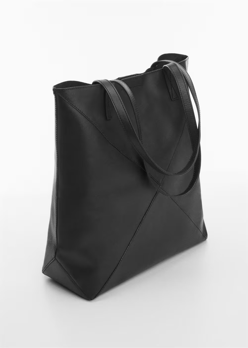Leather shopper bag -  Women | Mango United Kingdom | MANGO (UK)
