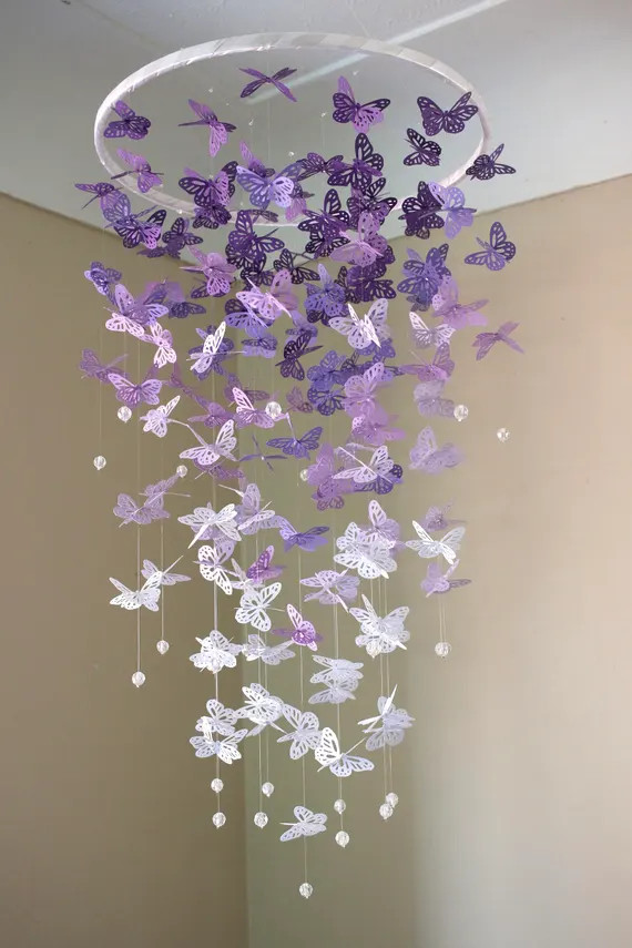 Butterfly mobile/Monarch Butterfly Chandelier Mobile/Purple | Etsy | Etsy (US)