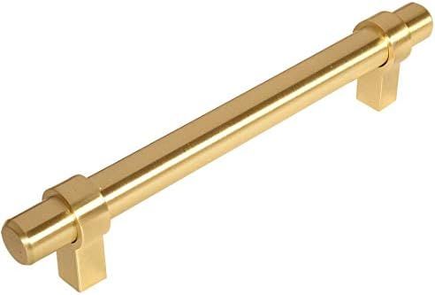 10 Pack - Cosmas 161-128BB Brushed Brass Cabinet Bar Handle Pull - 5" Inch (128mm) Hole Centers | Amazon (US)