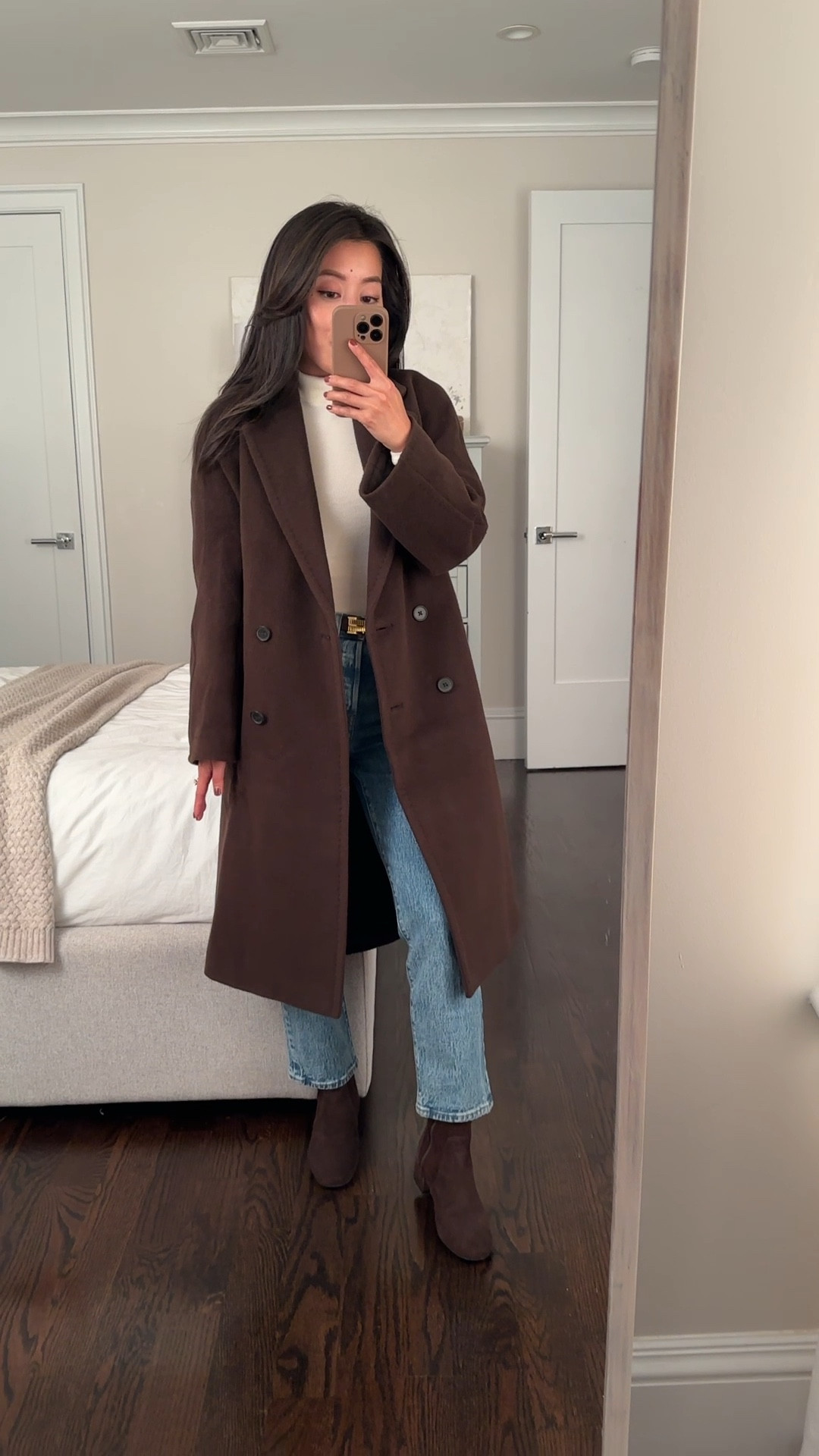 Trying on xxs Short in Burnt Cedar

Aritzia makes 2 coat styles in petite! They call it “Short,” but the entire garment is adjusted for shorter proportions like American Petite sizing, including the coat length, overall fit and the sleeve length. The two styles are:

1.) Slouch coat in (Re) camel Wool, Slouch coat in Wool Cashmere (may be thinner weight than the Recamel Wool one)

2.) New Stedman Coat

The Slouch coat runs very oversized while the Stedman is a little more slim fit. 

I have on XXS Short in the Slouch Coat (Re) camel Wool and it’s a generous, roomy fit with plenty of room to layer a sweater underneath. Some reviews suggested sizing down.

Coat is very nice quality and truly a plush, thick, warmer coat but doesn’t feel heavy. There is an internal lining between the layers that adds extra insulation without heaviness. 

• edited pieces belt xxs

• Levi’s Wedgie Straight jeans in 24 x 26, “space to think” wash which is a grainy medium blue

• Gentle Souls by Kenneth Cole suede ankle bootie 5.5. I walk miles in these! Runs a little narrow so I sized up to my bigger half size. comfy, well cushioned and with arch support. Slim stretchy shaft with zipper is comfortable and easy to fit under pants and jeans leg openings.

#LTKStyleTip #LTKGiftGuide #LTKSeasonal