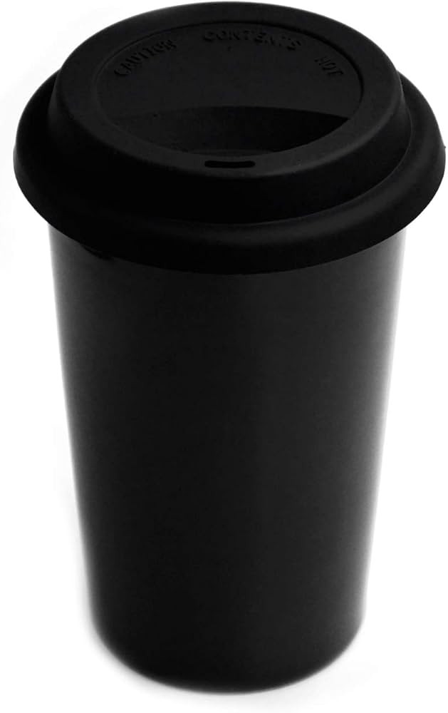 UDMG Reusable Double Wall Insulated White Ceramic Travel Coffee Cup with Lid & Sleeve, 12 fl.oz, ... | Amazon (US)