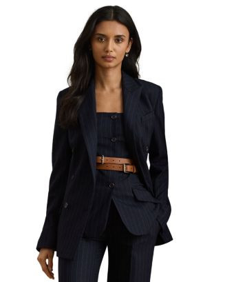 Double Breasted Pinstripe Twill Blazer | Bloomingdale's (US)
