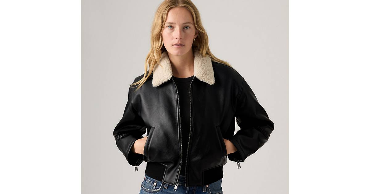 Faux Leather Bomber With Sherpa Collar | Levi's US