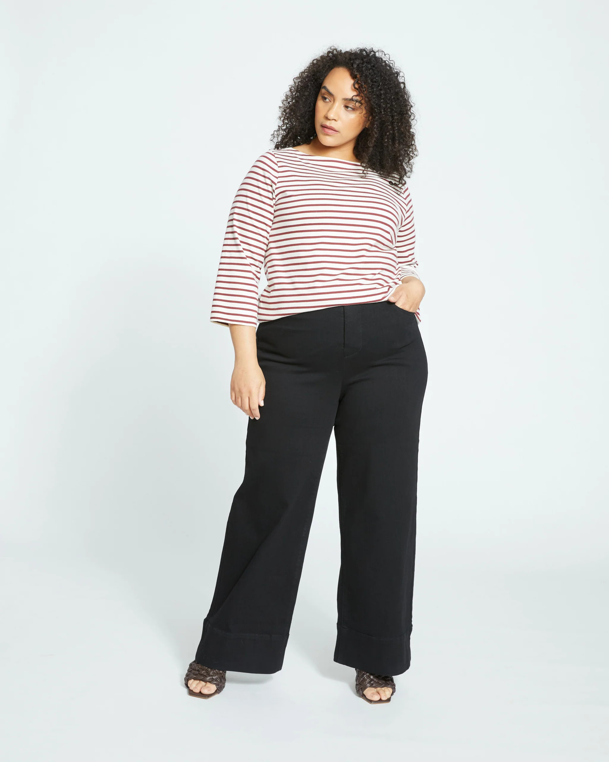 Belle Breton-Stripe Compact Jersey Tee | Universal Standard