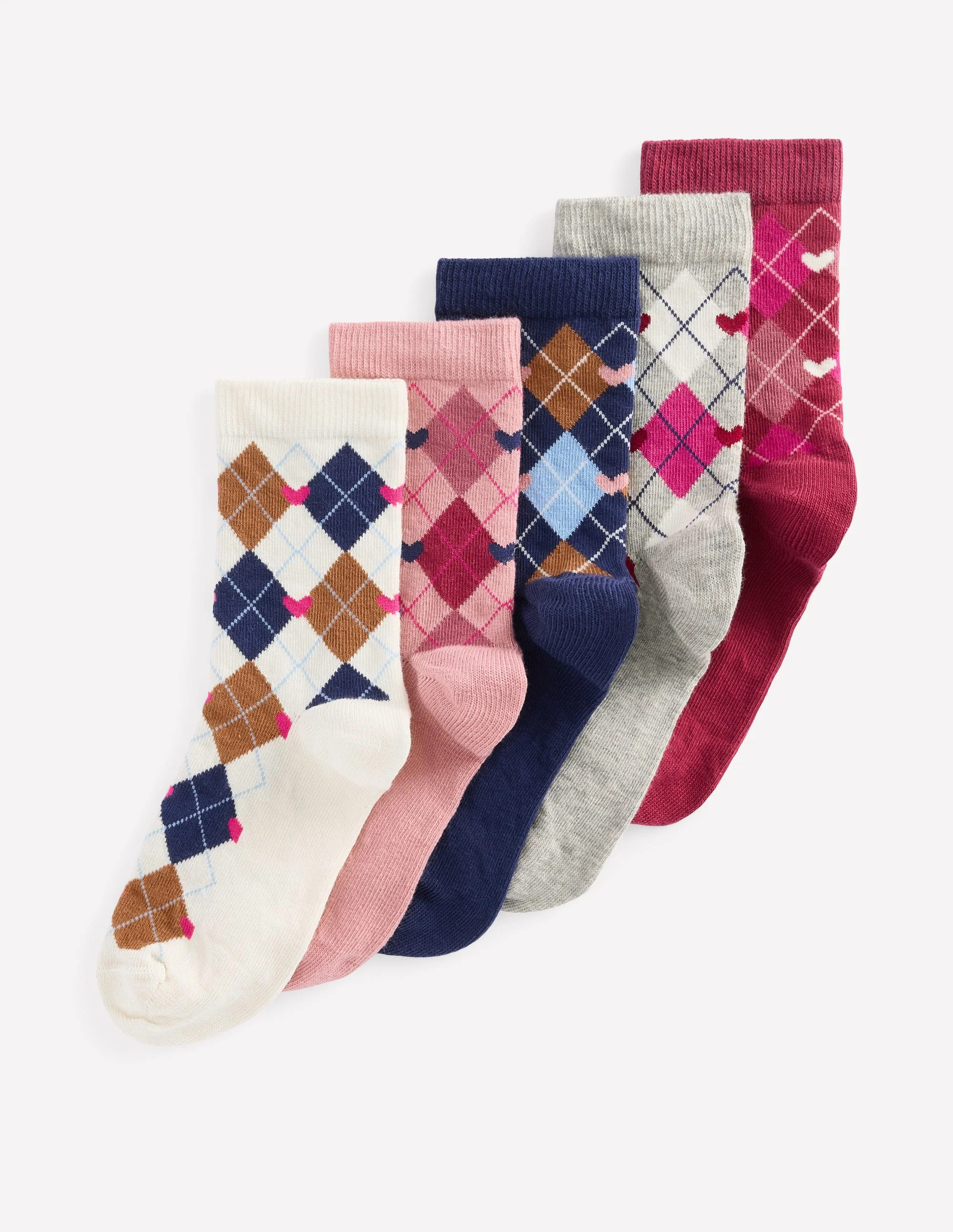 5-Pack Socks-Multi Argyle | Boden (US)