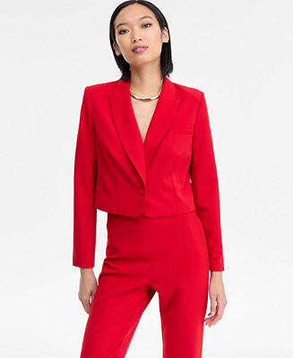 Women's Peak Lapel Cropped Blazer, Macy's Exclusive | Macy's
