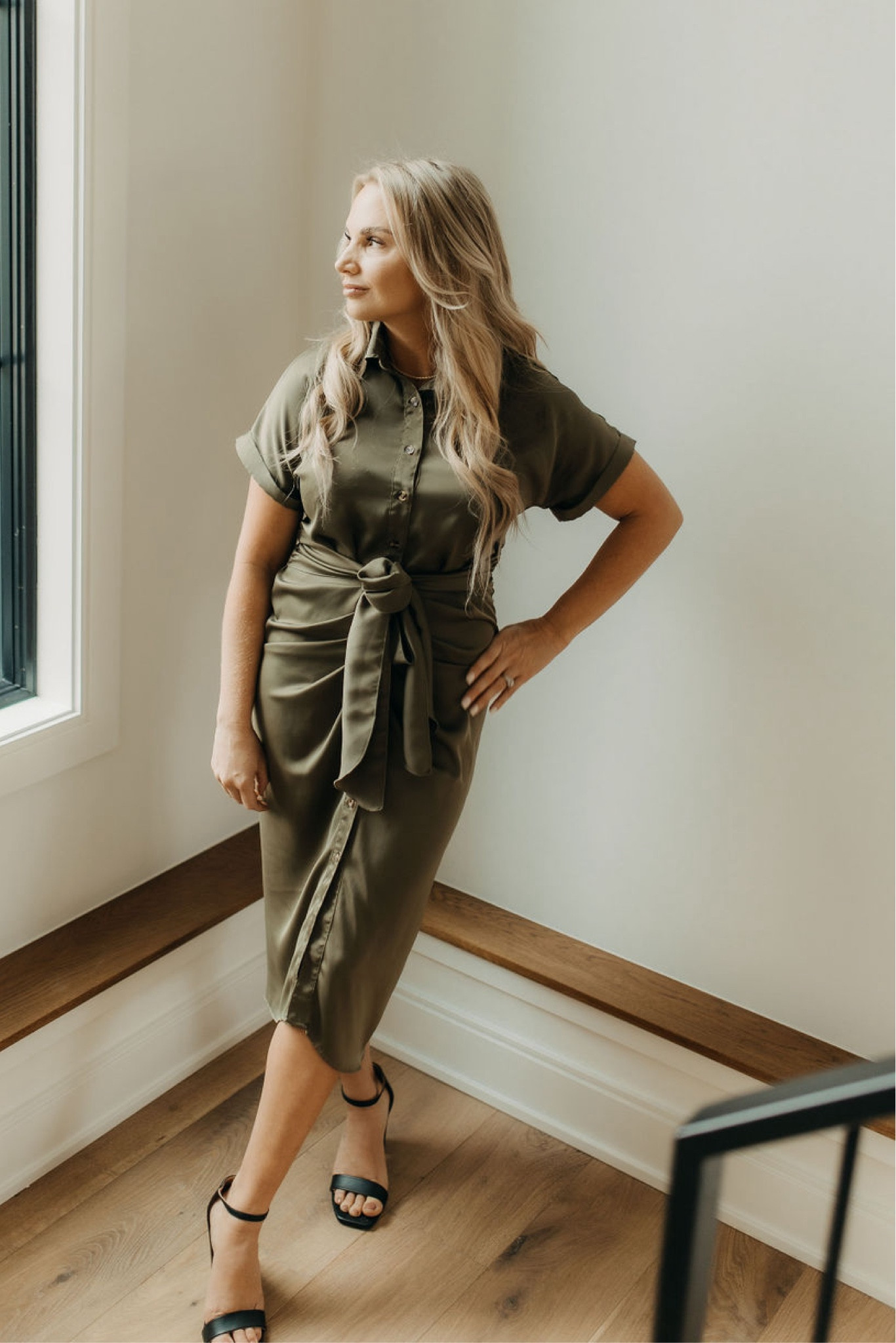 Work dress, green, heels, work casual, professional, Amazon.

#LTKHoliday #LTKstyletip #LTKfindsunder50