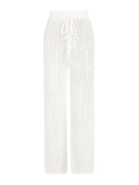 Drawstring Crochet Straight Pants | ZAFUL (Global)