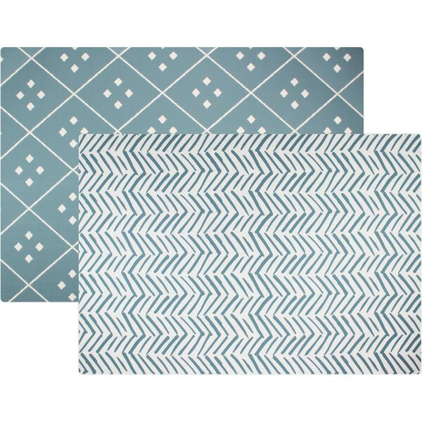 Reversible Dash & Diamond Foam Playmat, Blue | Maisonette