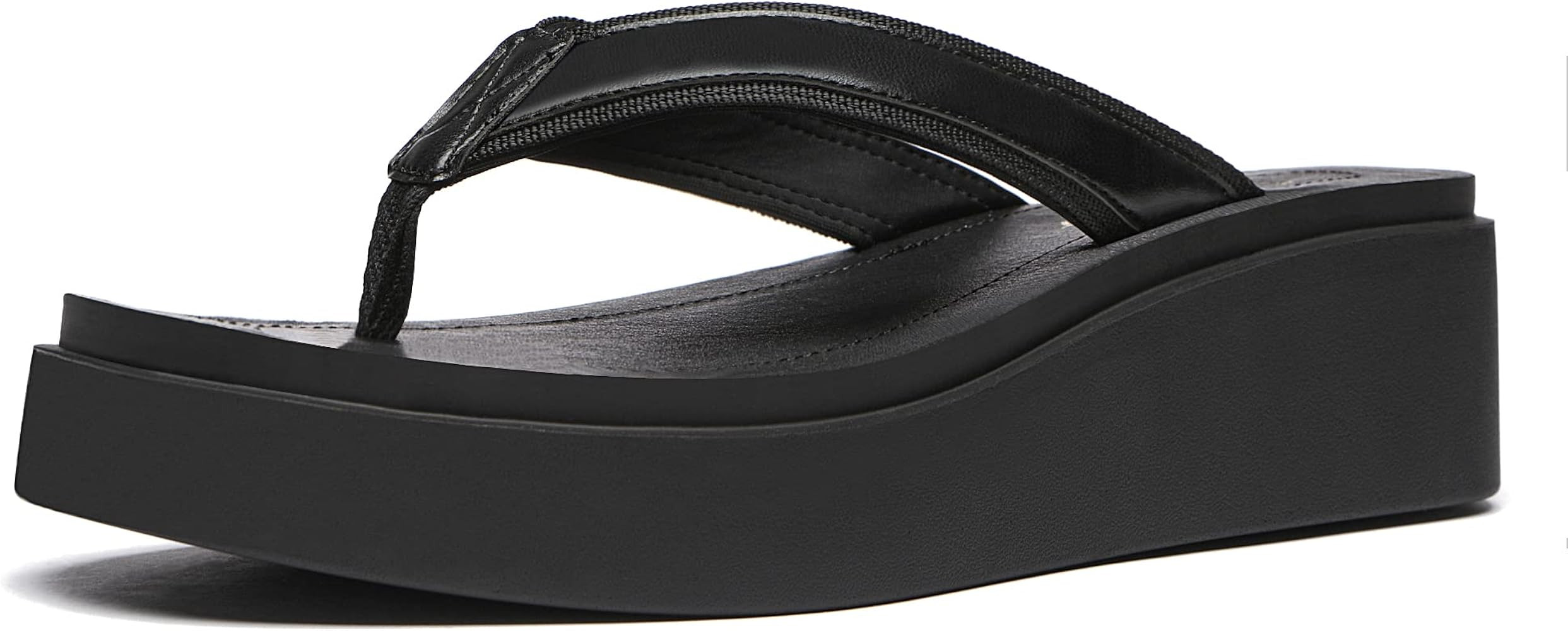 Athlefit Women's Platform Flip Flops Comfortable Slip On Flatform Wedge Thong Sandals | Amazon (US)