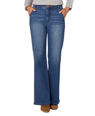 Democracy Petite AbSolution Skyrise Double-Side-Seam Bootcut Trouser Jeans - Macy's | Macy's