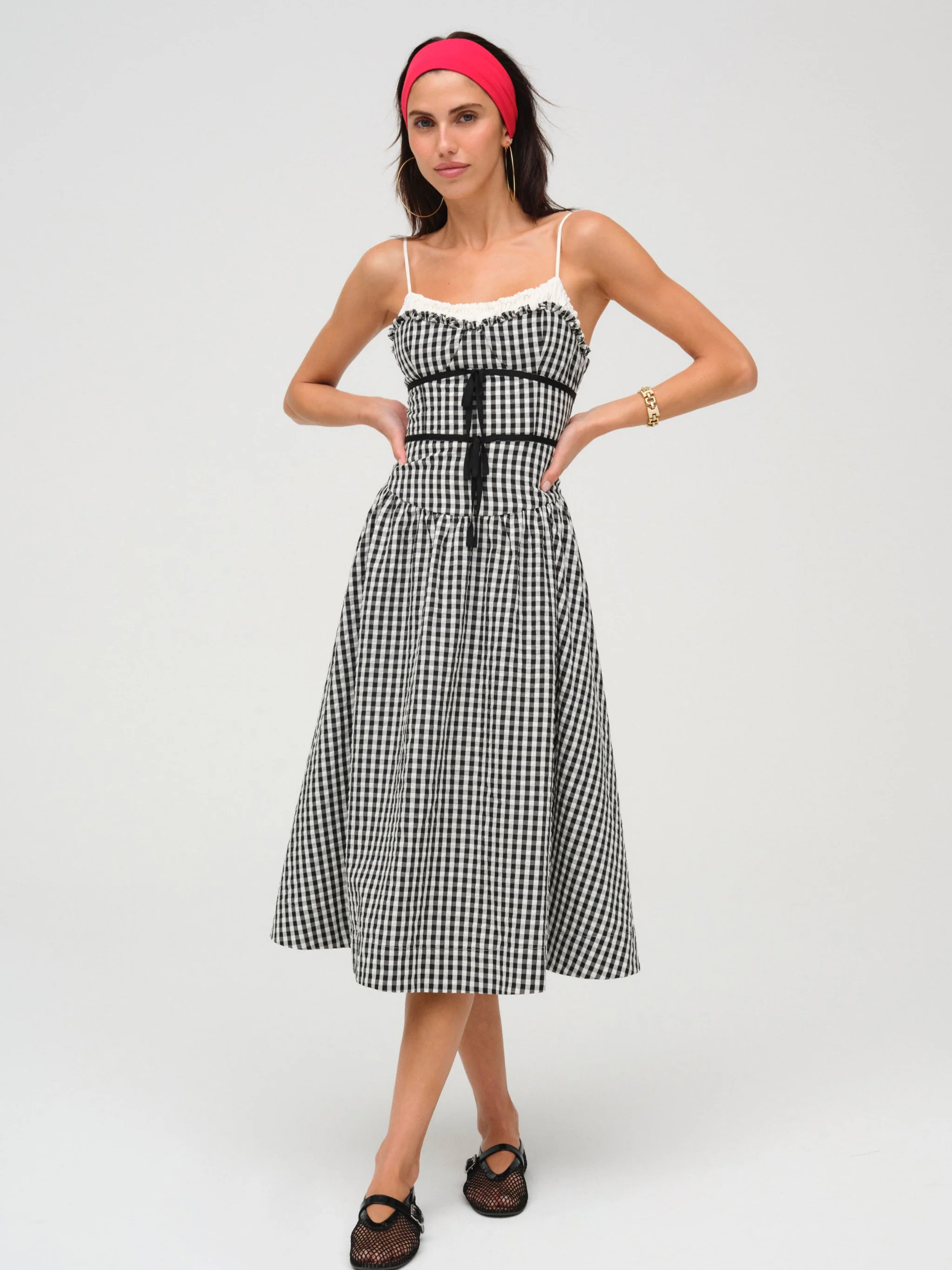 Georgia Gingham Midi Dress | For Love & Lemons