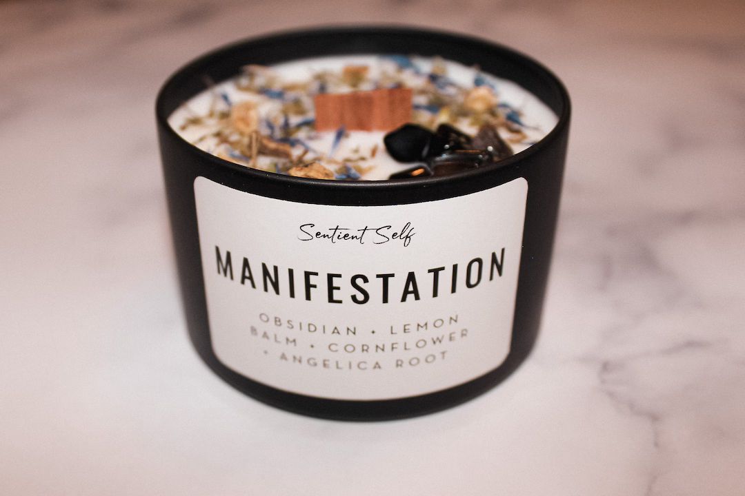 Manifestation Herbal Intention Candle Scented Intention - Etsy | Etsy (US)