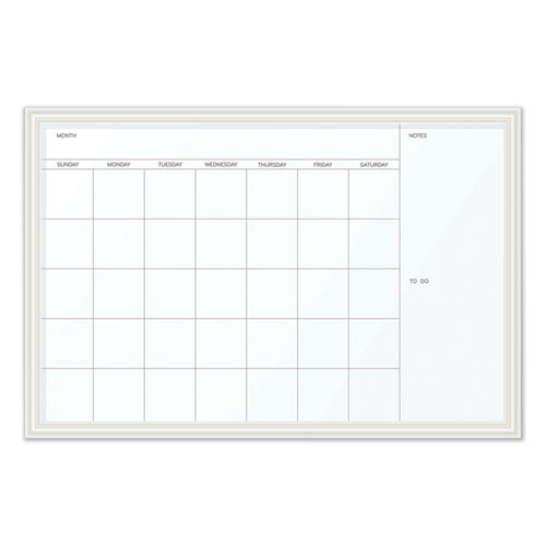 Magnetic Dry Erase Calendar With Decor Frame, 30 X 20, White Surface And Frame - Walmart.com | Walmart (US)