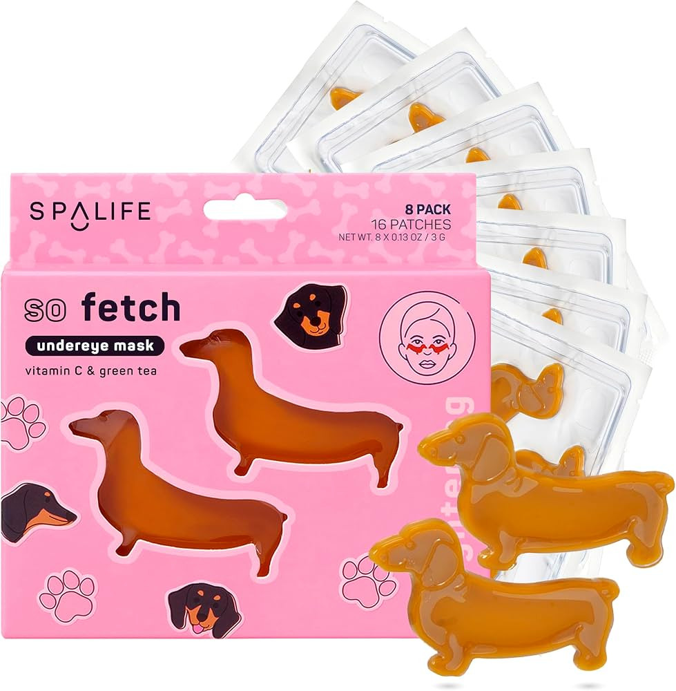 SpaLife So Fetch Hydrogel Under Eye Patches for Dark Circles | Dachshund Under Eye Patches for Pu... | Amazon (US)