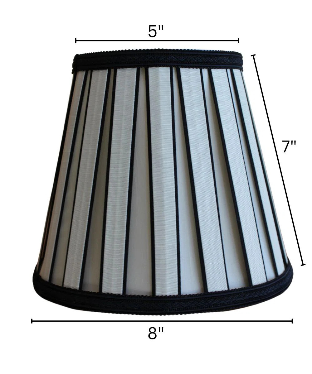 Ebern Designs 5"x8"x7" Metropolitan Softback Empire Edison Clip On Lampshade, Eggshell with Black... | Wayfair North America