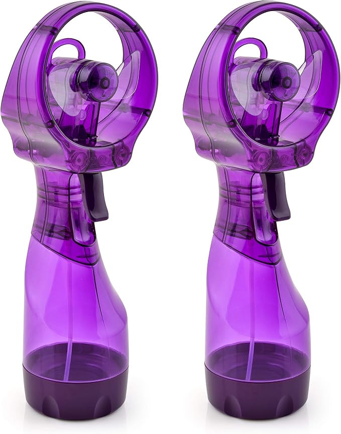 O2COOL Deluxe Handheld Battery Powered Water Misting Fan (Purple) 2 Pack | Amazon (US)