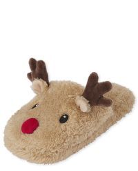 Unisex Kids Christmas Matching Family Reindeer Slippers | The Children's Place  - TAN | The Children's Place