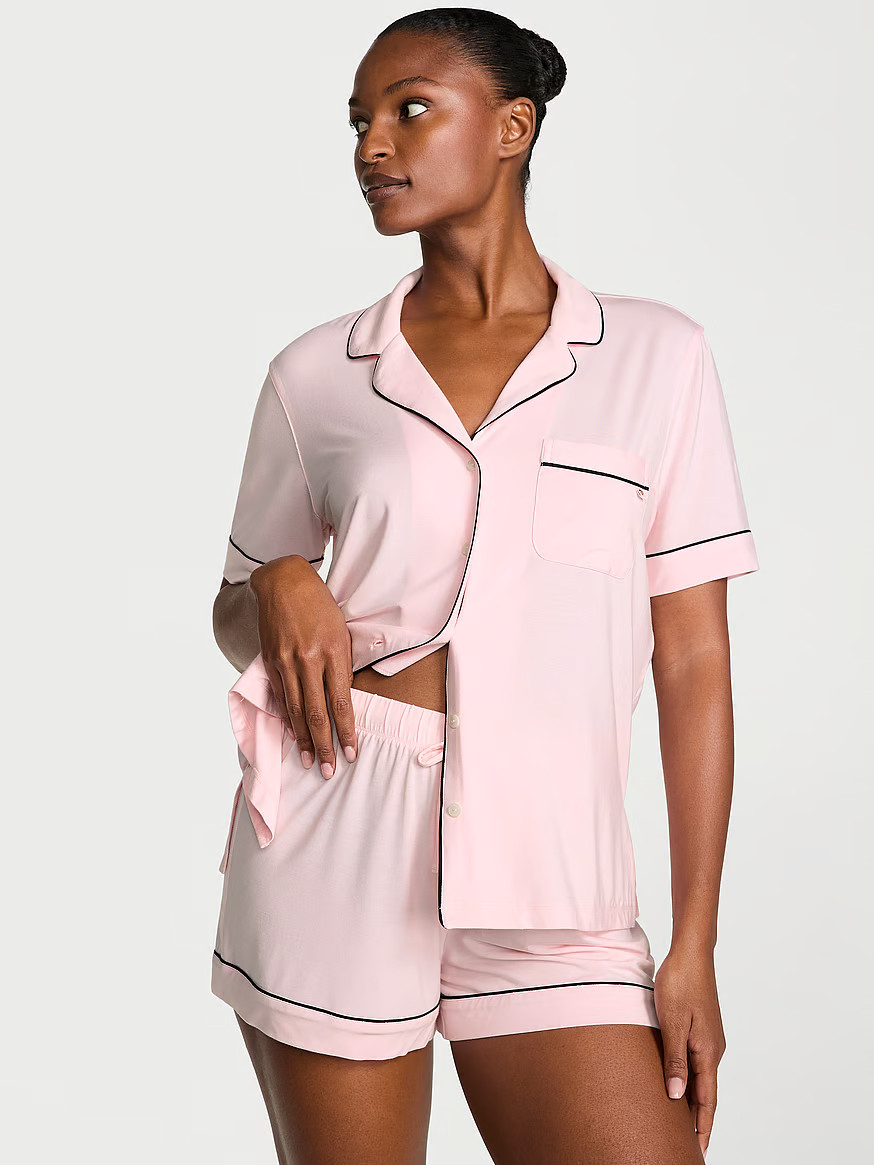 Buy Modal Soft Short Pajama Set, Black - Order Pajamas Sets online - Victoria's Secret US | Victoria's Secret (US / CA )