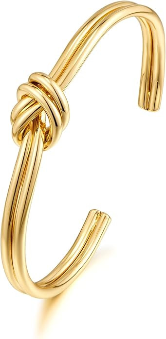 WOWORAMA Dainty Gold Cuff Bracelets for Women Delicate Thin Wire Open Bangle Bracelets Stackable ... | Amazon (US)