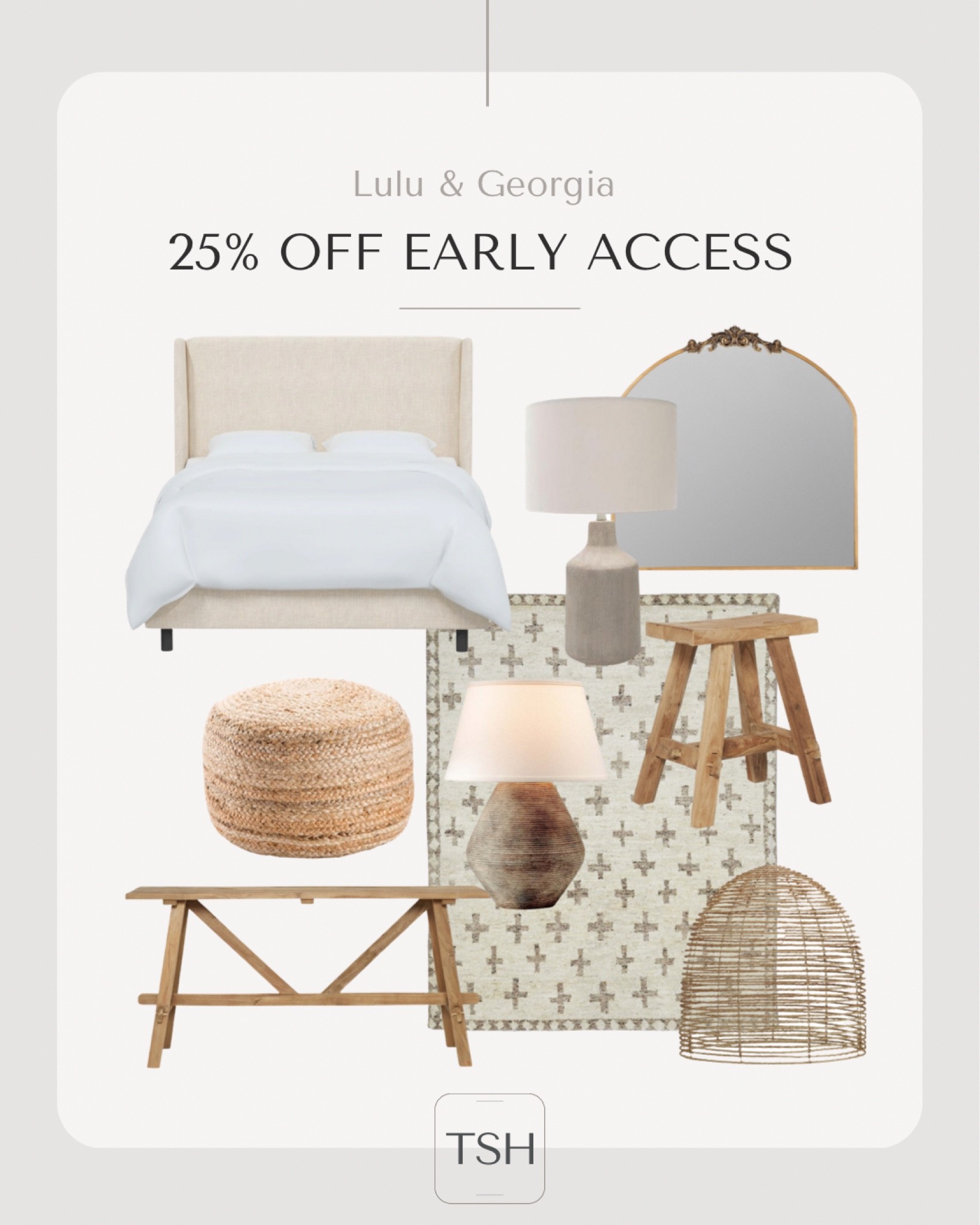 Lulu & Georgia Anniversary Sale  Use code EARLY25 for 25% off!
Fall decor 
Home decor 
Upholstered bed
Vintage stools 
Lighting 
Table lamps
Area rug
Neutral home
Antique mirror 

#LTKSeasonal #LTKhome #LTKsalealert