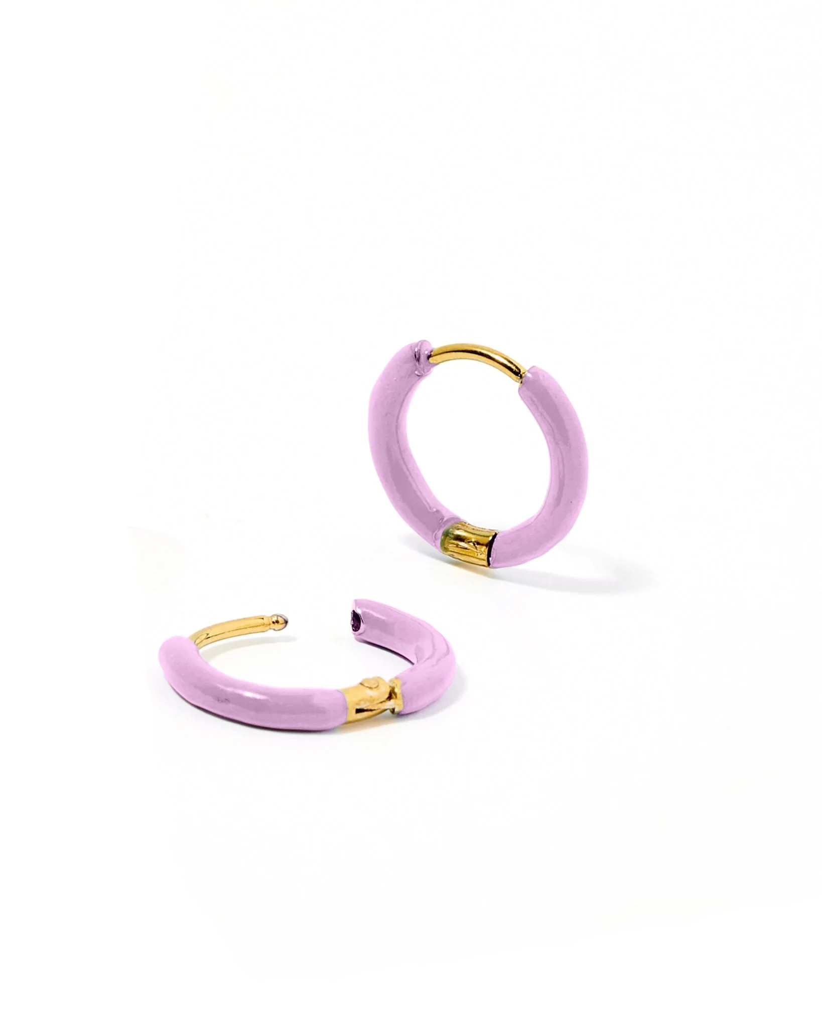 Huggie Earrings - Scarlett Hoop Purple 12mm - Shop LINNY CO | LINNY CO LLC