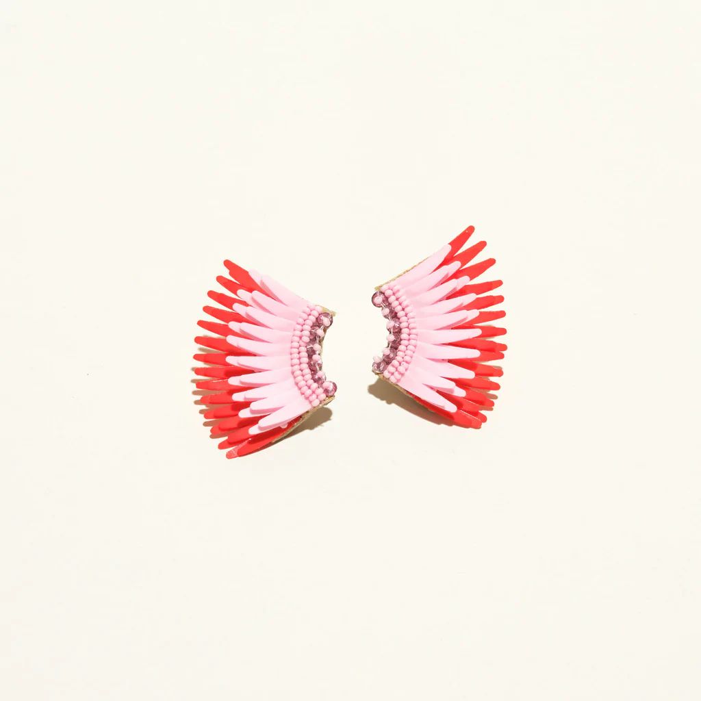Mini Madeline Earrings Pink Red | Mignonne Gavigan