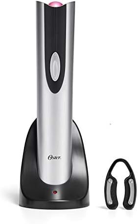 Oster Cordless Electric Wine Bottle Opener with Foil Cutter, FFP - FPSTBW8207-S-AMZ, Silver, One | Amazon (US)