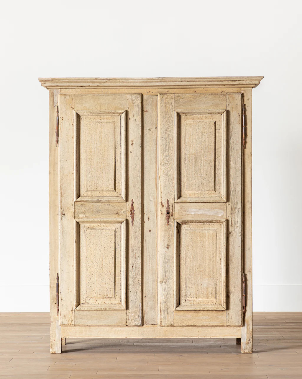 Vintage Bleached Oak Armoire | McGee & Co.