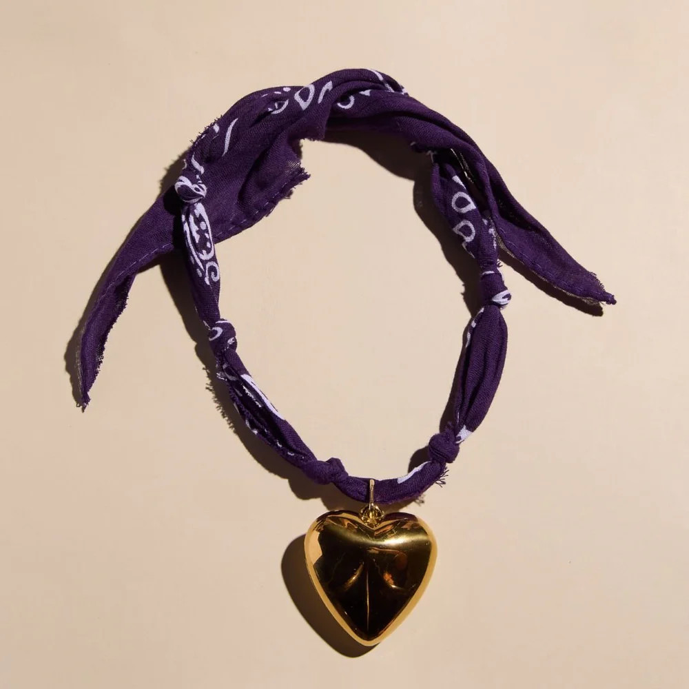 Purple Bandana Necklace | Nickel and Suede
