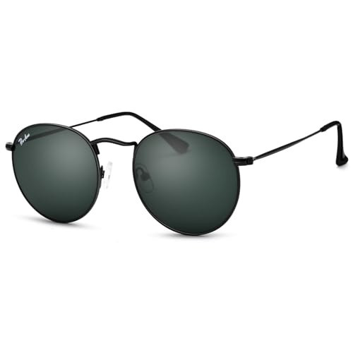 Pro Acme Round Sunglasses for Women Men Classic Crystal Glass Lens Retro Circle Metal SunGlasses,55mm(Crystal All Black Lens) | Amazon (US)