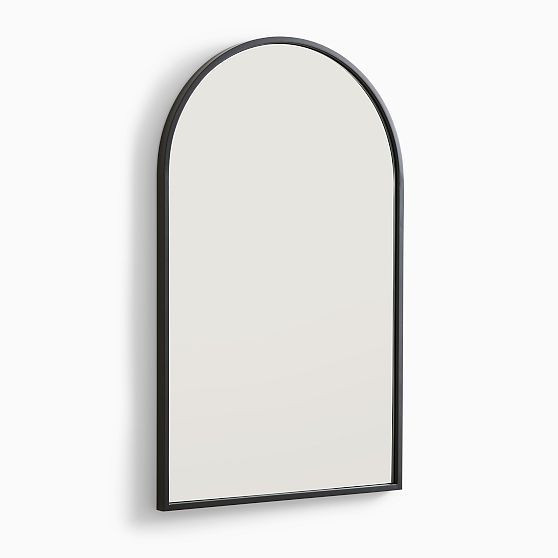 Metal Frame Arched Wall Mirror, Dark Bronze, 22""Hx36""H | West Elm (US)