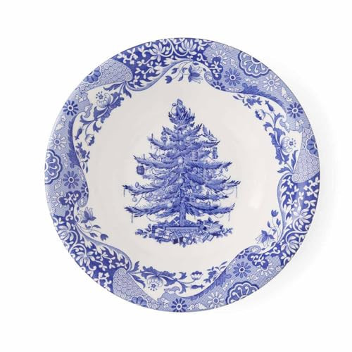Spode Blue Italian Christmas Tree Bowl - 7.9" Porcelain Holiday Dish for Breakfast, Snacks & Desserts, Festive Blue & White Tableware with Classic Design - Dishwasher, Microwave, Oven Safe | Amazon (US)